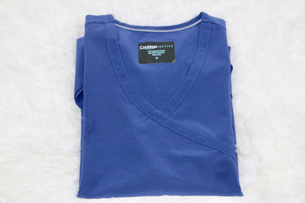 Contego Active Stretch Navy Scrub Top- Size M - NWT