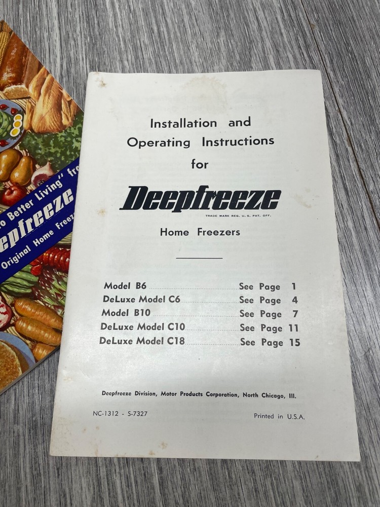 1948 DEEPFREEZE HOME FREEZERS BOOKLET BETTER EATING & OPERATING INSTRUCTIONS
