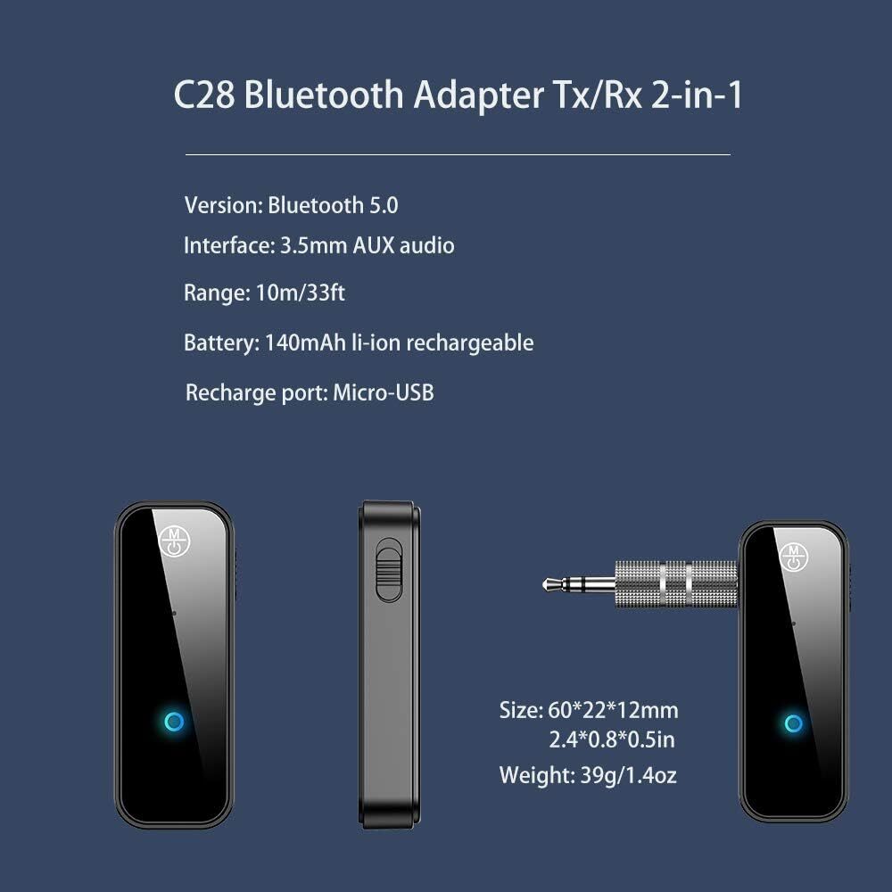 USB Wireless Bluetooth 5.0 Transmitter Receiver for Car Music Audio Aux Adapter