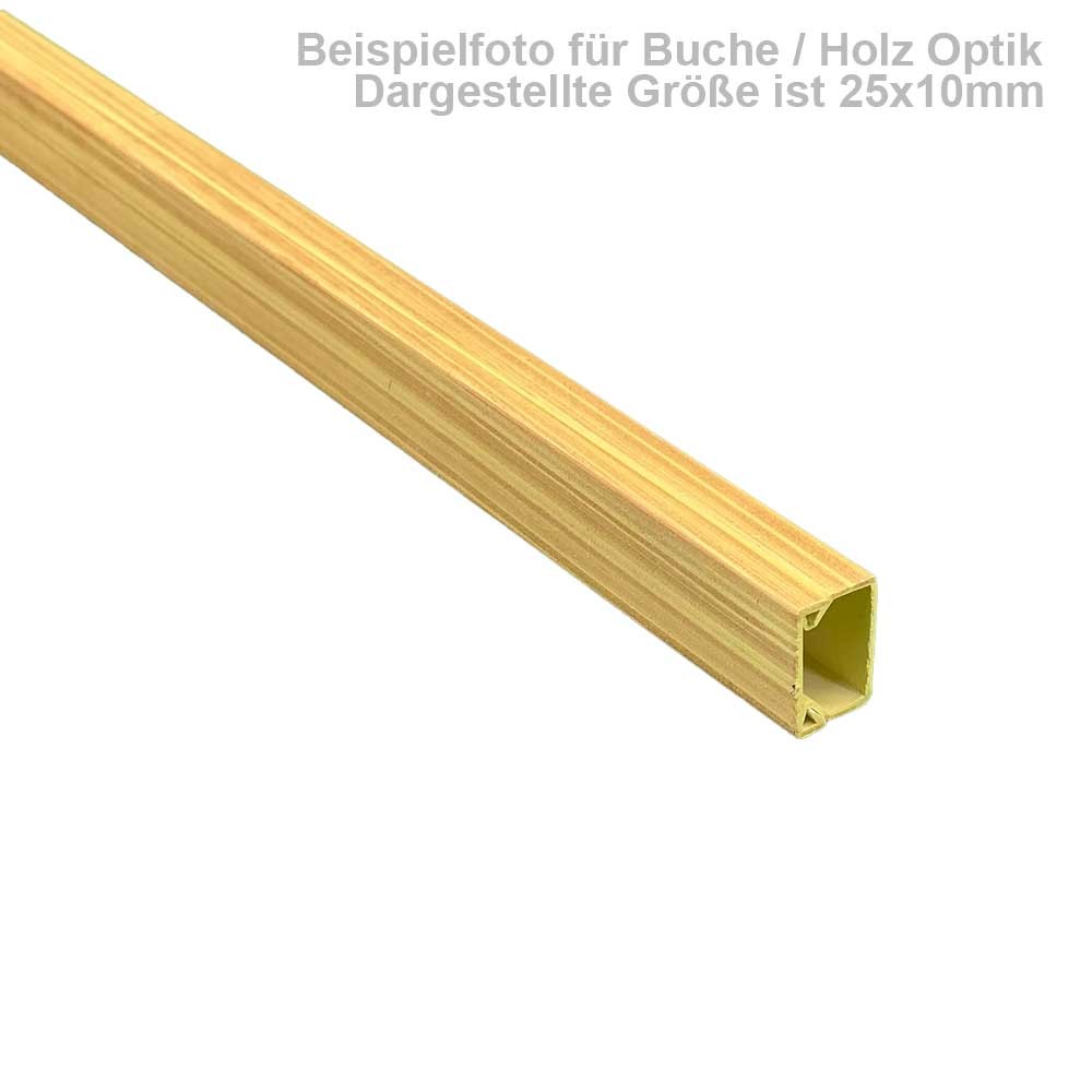 Cable Duct 40x25mm Beech Light Wood Effect Screw Mount 1m Surface Mounted Electrical