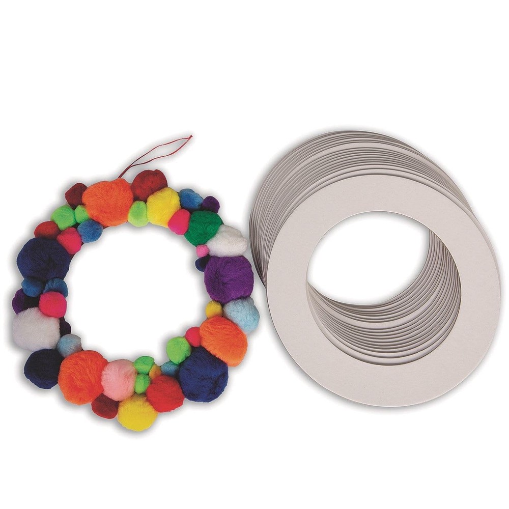 Self-Adhesive Wreath Ring Chipboard Collage Craft Projects 9 Inch 24 PCS