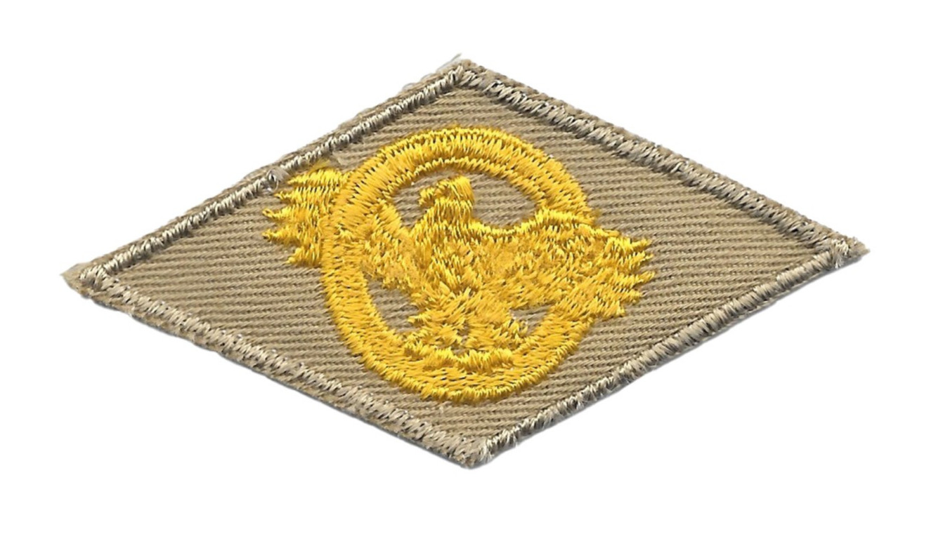 Ruptured Duck WWII Cut Edge Sew On Patch ~ Khaki 1945 Original ~ US Army ~ NOS