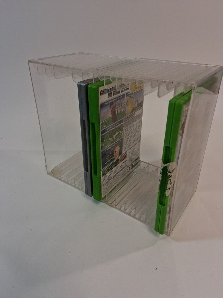STORi Stackable Clear Plastic DVD Video Game Storage Organizer with Rubber Feet