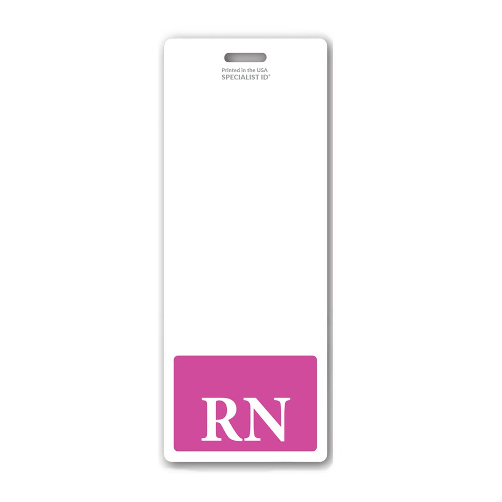 RN Badge Buddy Extra Long Oversized Vertical ID Backer for Registered Nurses