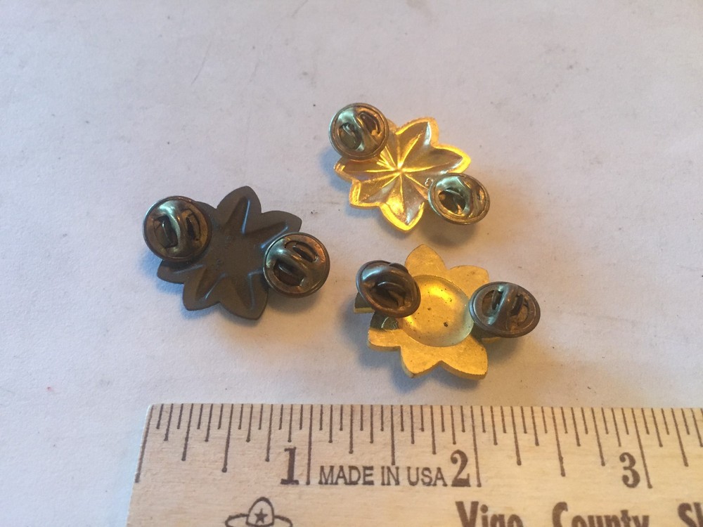 3 Military Oak Leaves Leaf Pins