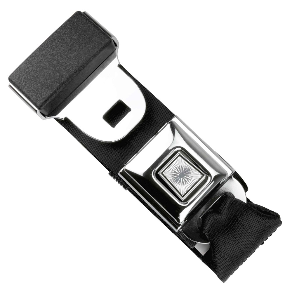 RetroBelt Black Pushbutton Lap Belt 75" 2-Point Seat Belt Safety Classic