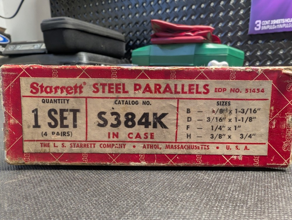Starret S384k Steel Parallel Set - 4 Pairs