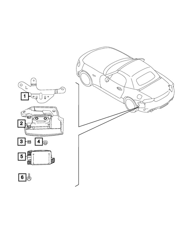 Genuine Mopar Park Assist Module Bracket Right 68336546AA