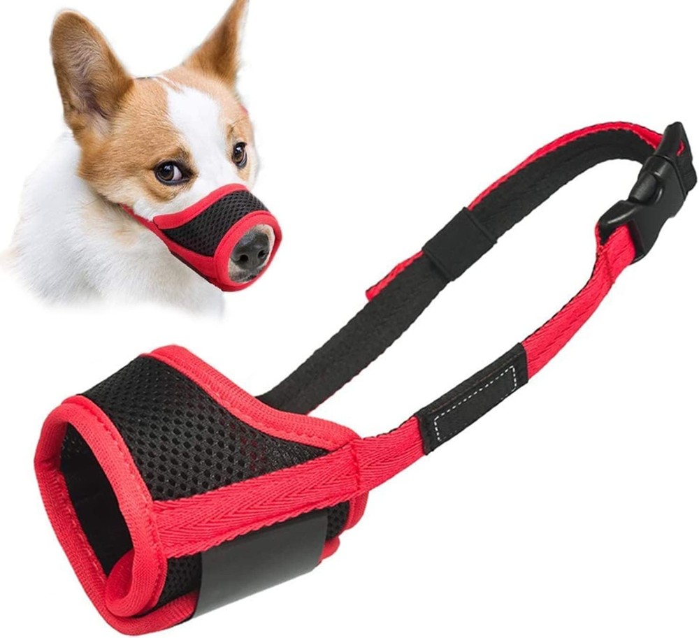 Dog Muzzle Anti Biting Barking & Chewing W/ Comfortable Mesh Soft Fabric &