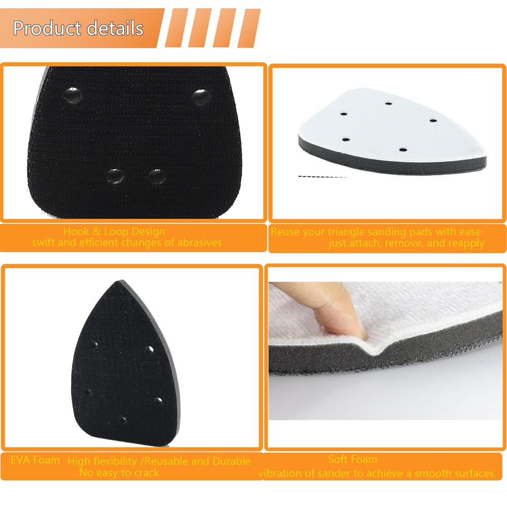 3Pcs Mouse Detail Sanding Interface Pad 140Mm*90Mm 5 Holes Foam Interface Mouse