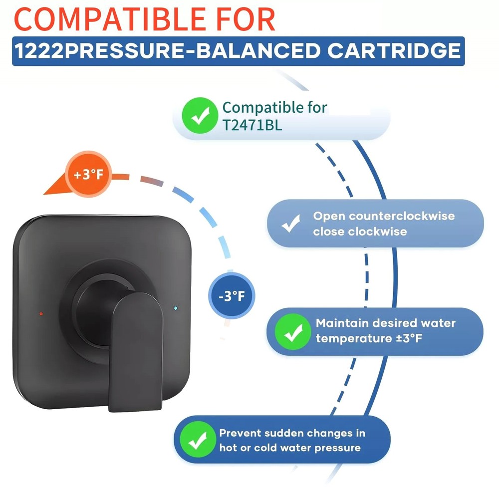 1 Set Rust-resistance Shower Handle Kit Replace For T2471BL Posi-Temp Valve
