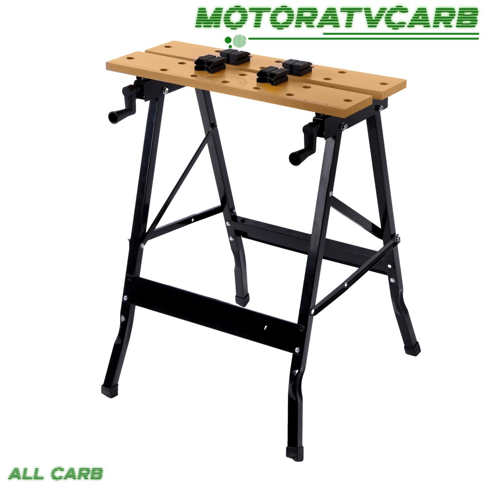 ALL-CARB 220lbs Adjustable Workbench Foldable with Measuring Ruler & Protractor