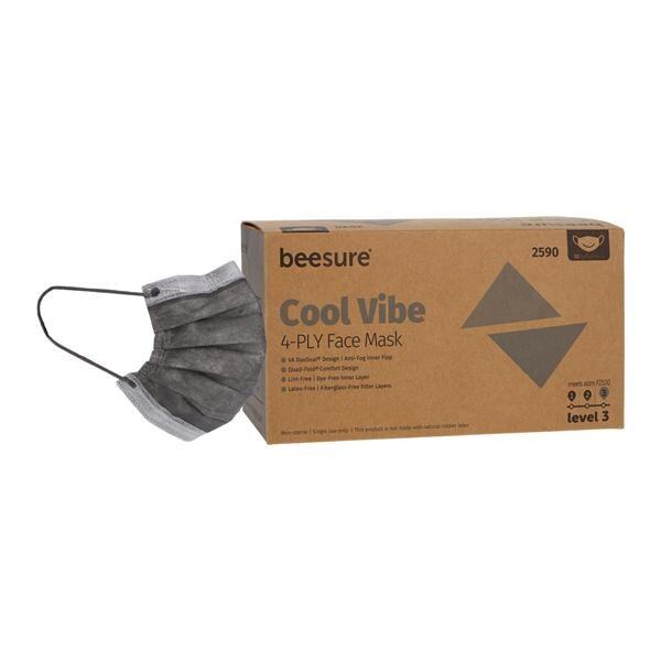 Cranberry BE2590 Vibe Earloop Face Masks ASTM Level 3 Cool Grey 50/Bx