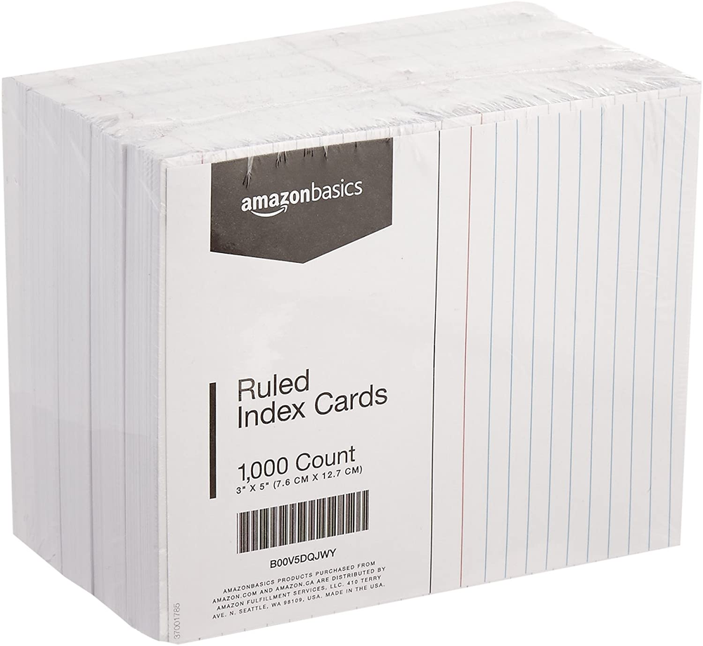 Ruled Lined Index Cards 3x5 Inches 10 Pack 1000 Count NEW
