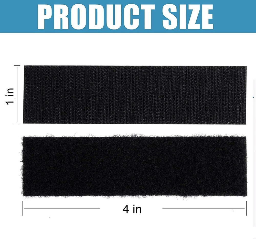 20 Sets Hook and Loop Strips with Adhesive 1x4 inch, Strong Back Adhesive Fasten