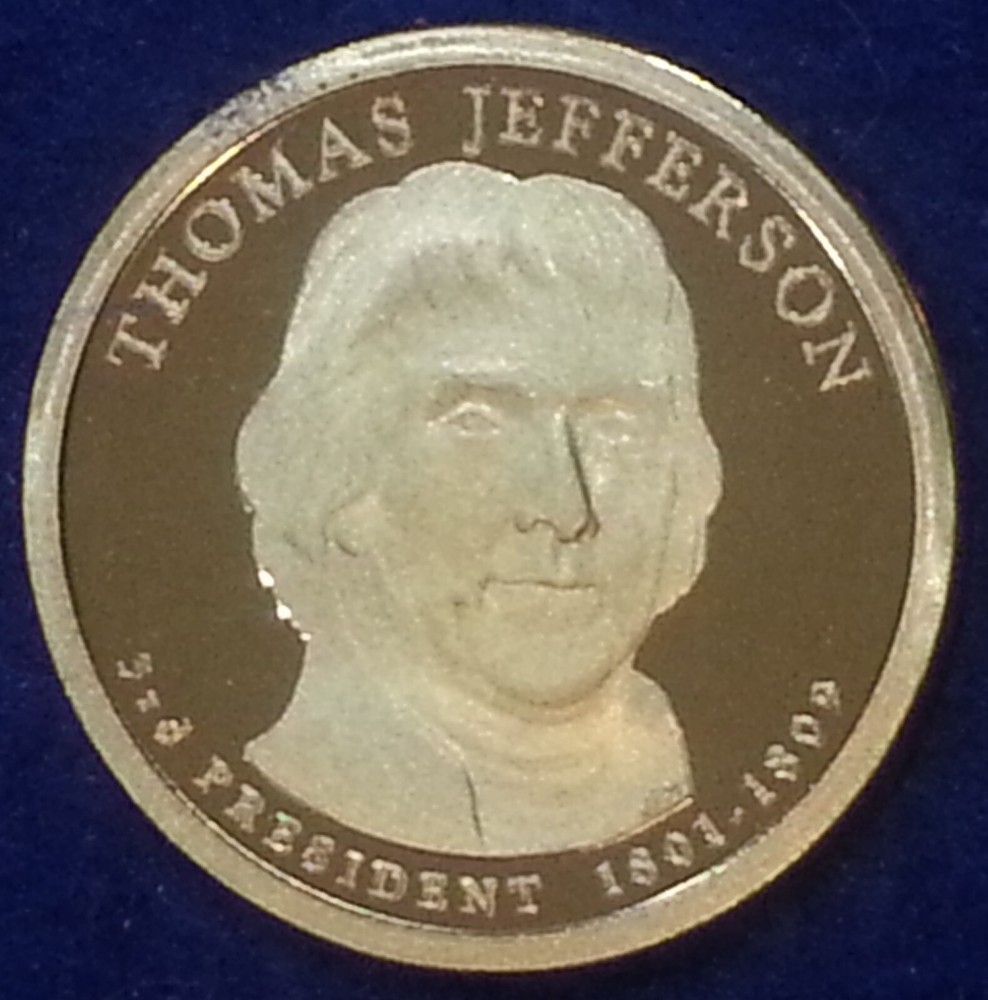 2007 S Thomas Jefferson Presidential Proof Dollar