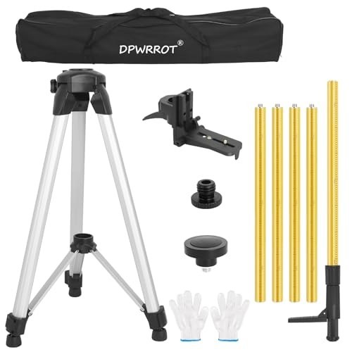 Telescoping Laser Level Tripod 12Ft, Adjustable Stand for Rotary & Line Lasers
