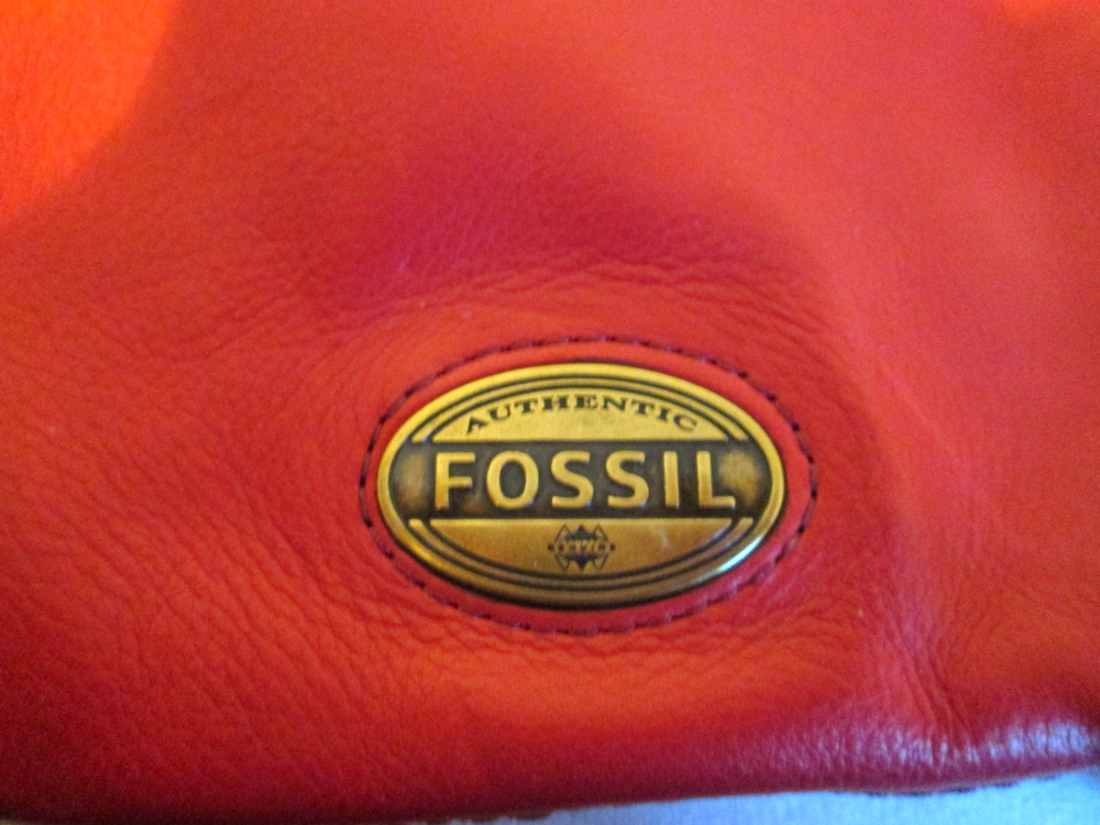 Fossil Red Leather Small Crossbody Bag
