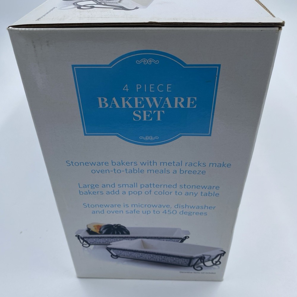 Bakeware Set Stoneware Bakers With Metal Racks