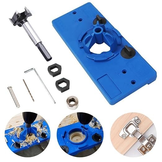 35mm Concealed Hinge Jig kit, Woodworking Tool Drill Bits, Hinge Drilling Hol...