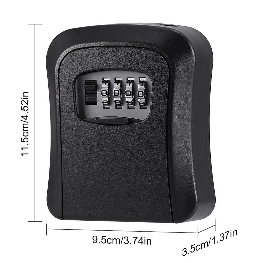 Key Safe 4-Digit Combination Lock Box Wall Mount Storage Safe Security Outdoor