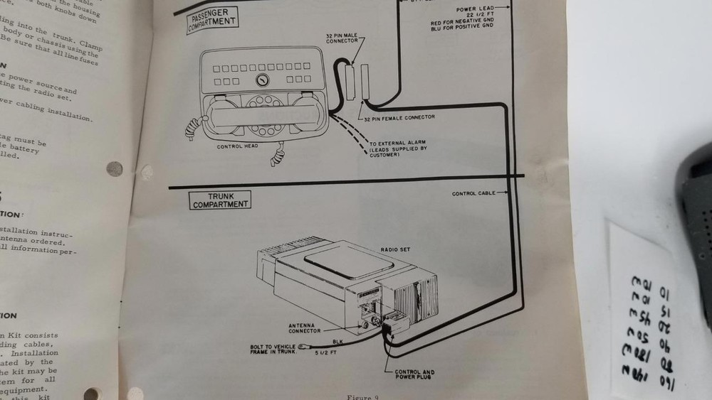 MOTOROLA Improved Mobile Telephone System Vehicle Connection Cables Set