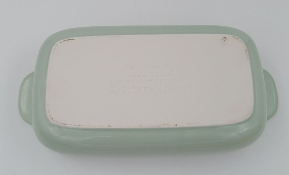 KitchenAid Pistachio Green Stoneware 1.5 Quart Loaf Pan Rectangular Baking Dish