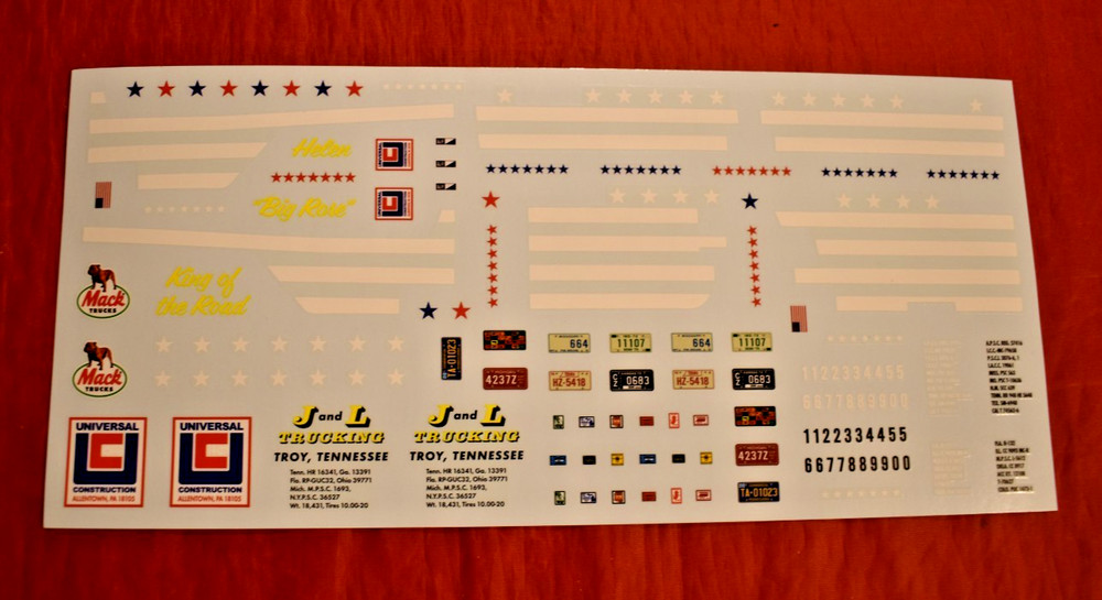 MPC Mack DM 800 Decal Sheet 1/25