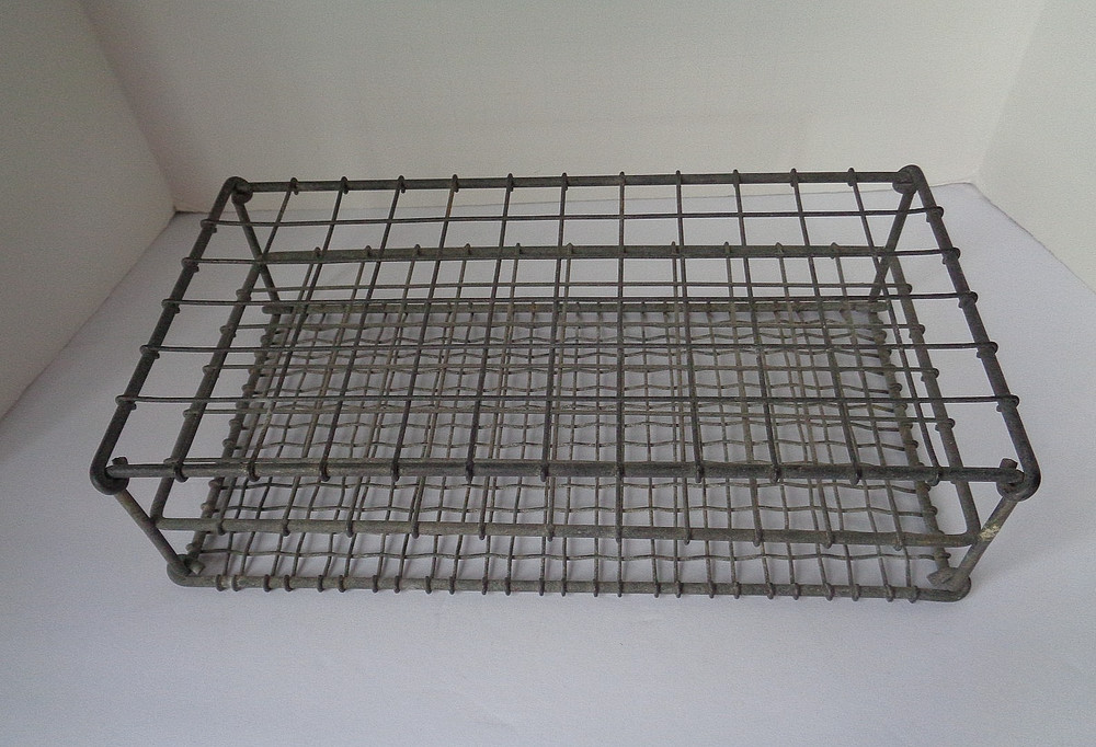 ANTIQUE WIRE TEST TUBE RACK