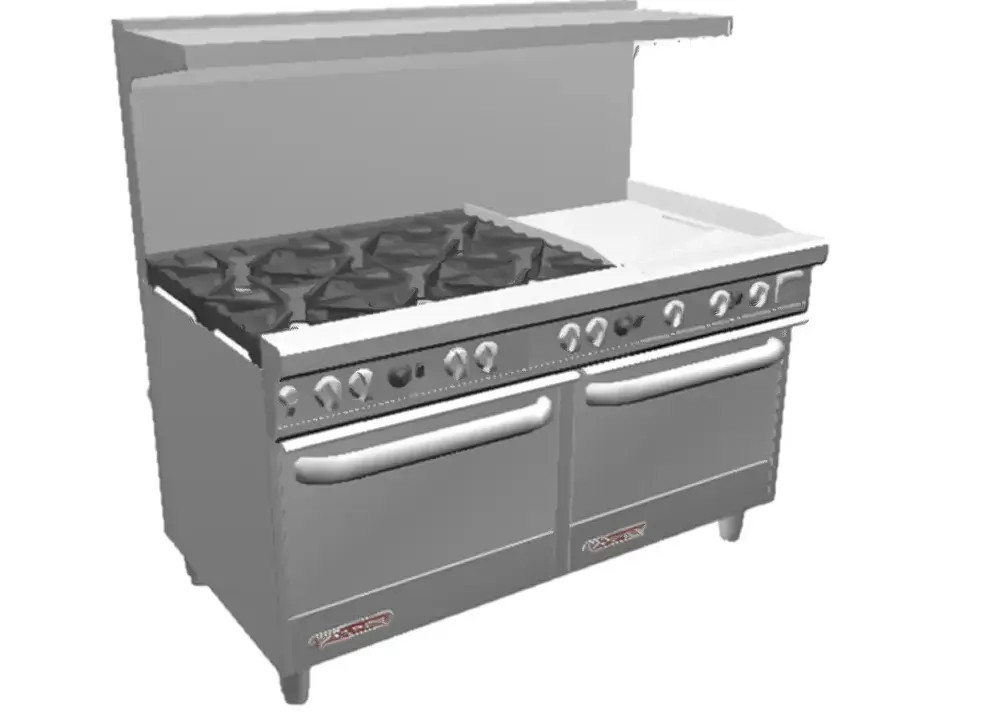 Southbend 4601AC-3GL Ultimate 60" 4 Non-clog Burner Range w/ 36" Left Griddle