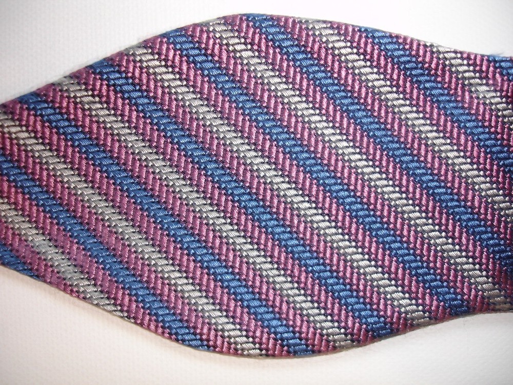 New DANIEL CREMIEUX Adjustable 100% Silk Bow Tie Bowtie Stripes Pattern NWT