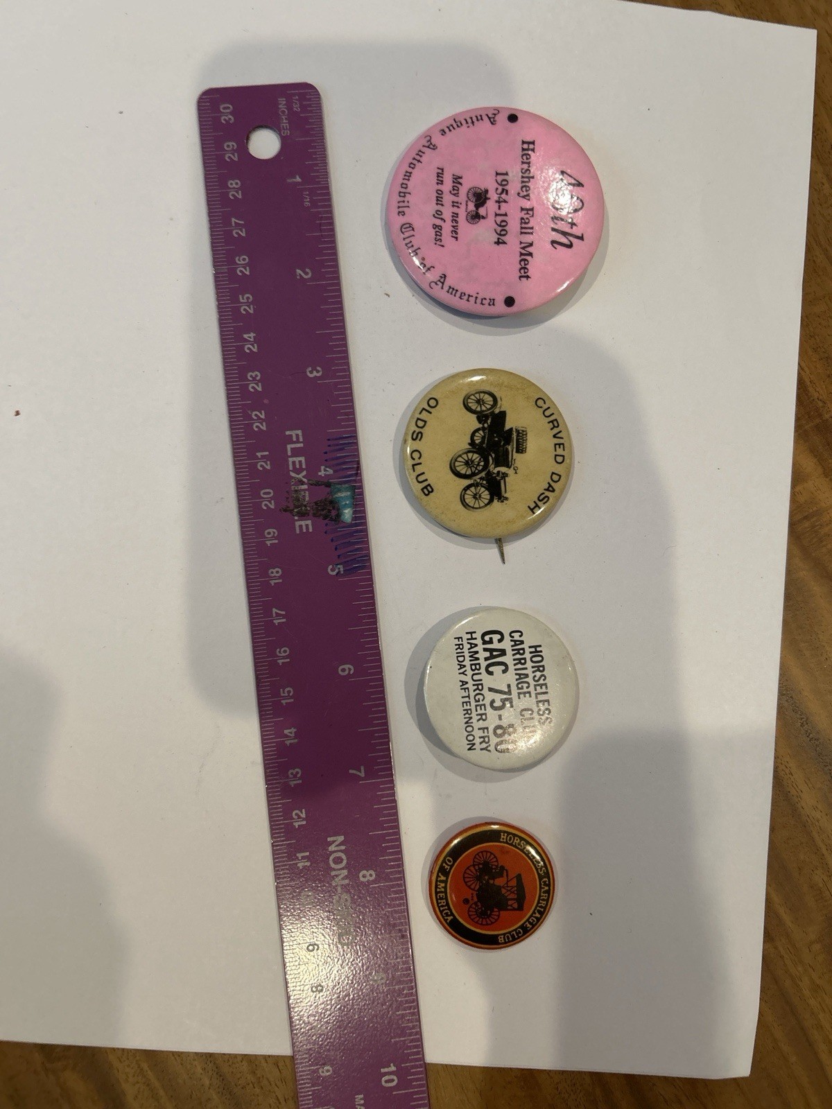 Lot of 19 Vtg Auto Club Patches Pins Buckles Stickers Cadillac Olds AACA Offy