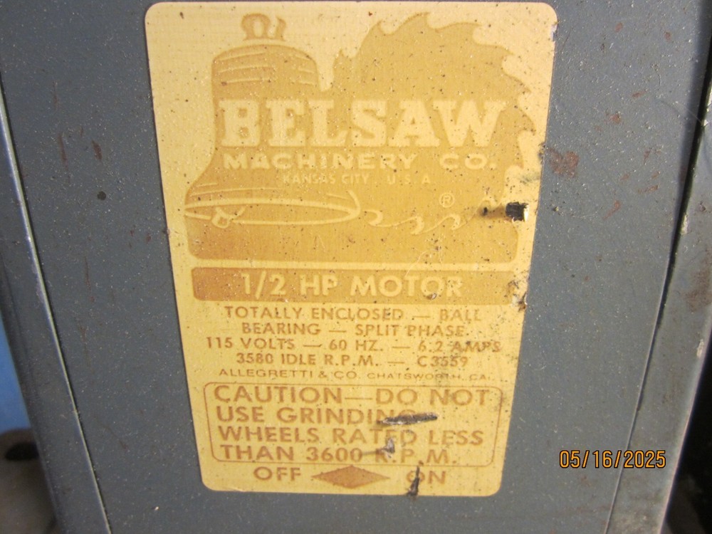 Vintage Belsaw 10293 ½ hp Sharpener/Grinder Motor