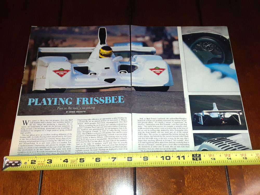 1983 FRISSBEE GR3 CAN AM RACE CAR ORIGINAL ARTICLE