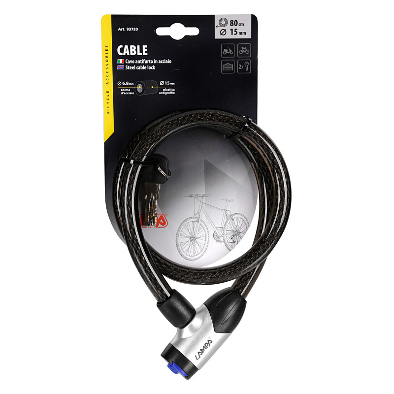 Steel anti-theft cable Ø 15 mm - 80 cm