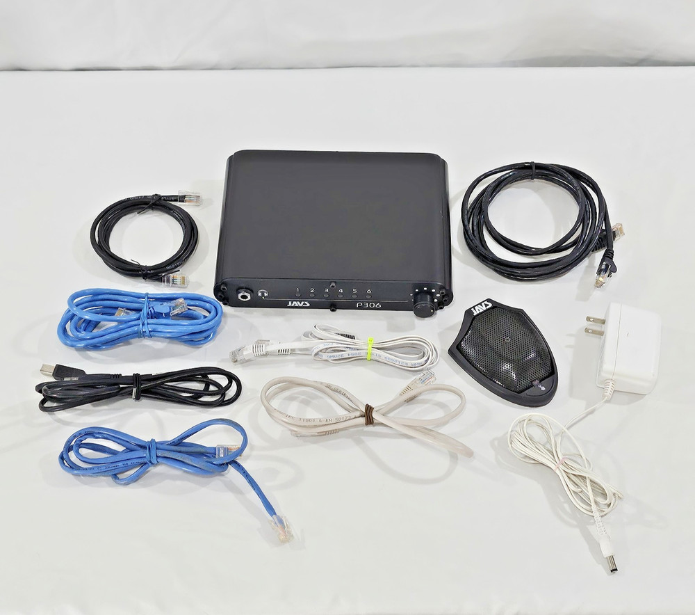 JĀVS P306 Audio Processor 6-Input 4-Output Mic Mixer w / Microphone + Cables Set