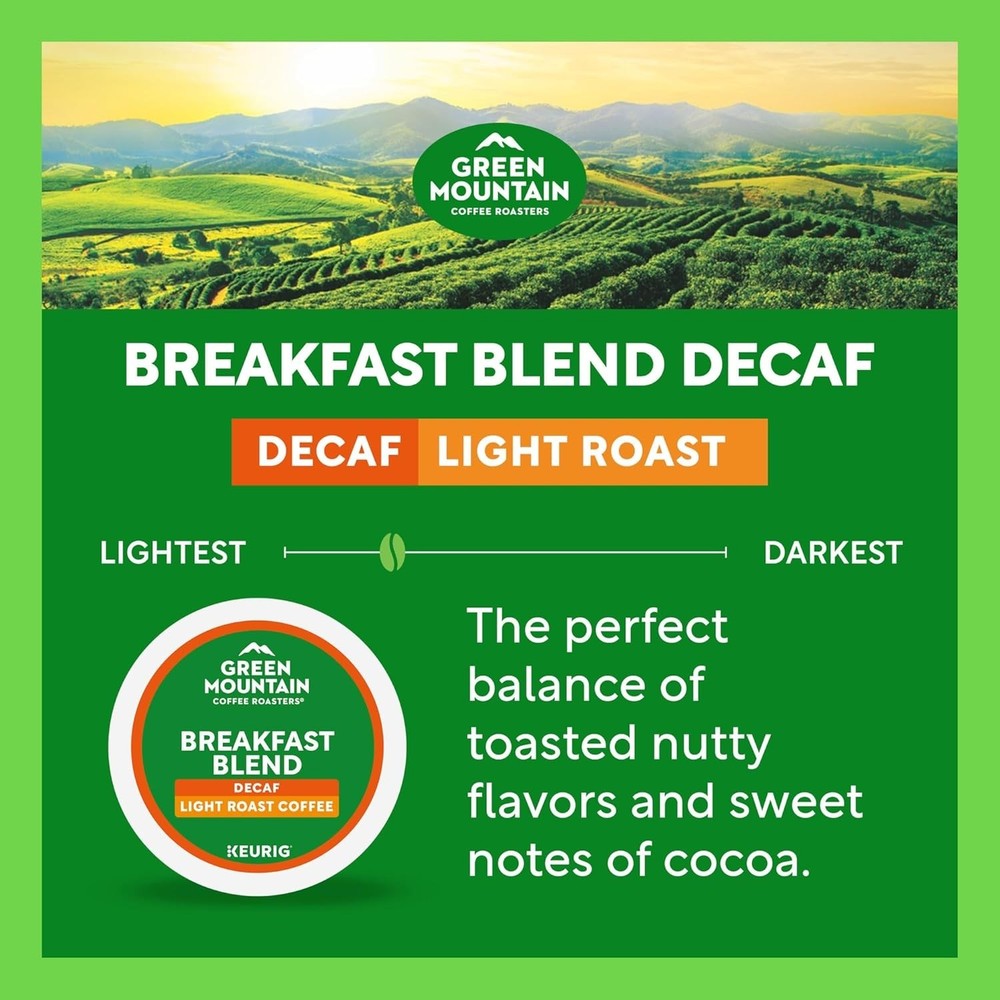 Kosher Certified Decaf Breakfast Blend - 48 Single-Serve K-Cup Pods, Light Roast