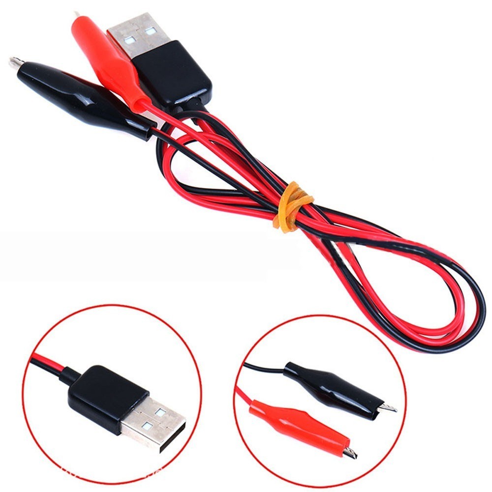 USB Connection Cable 60CM for Voltage Testing with For Alligator Clips