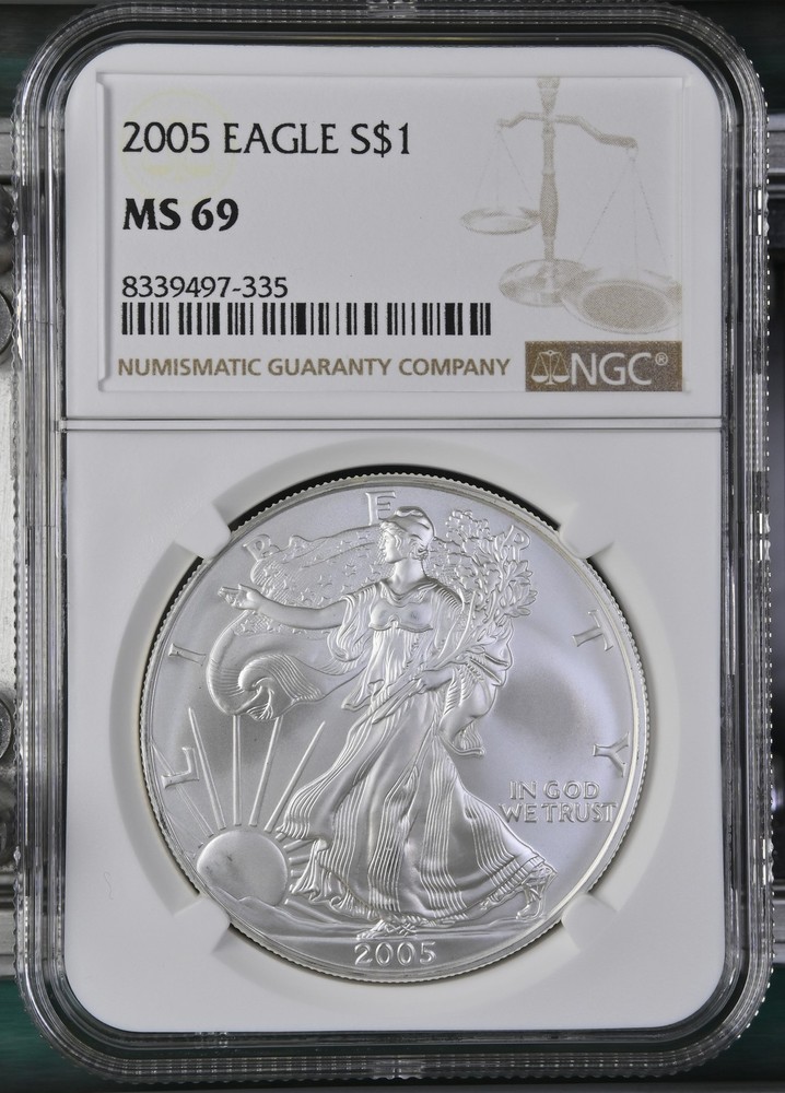 2005 Bullion Silver Eagles NGC MS-69