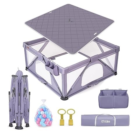 Foldable Baby Playpen, iTiLike 47x63
