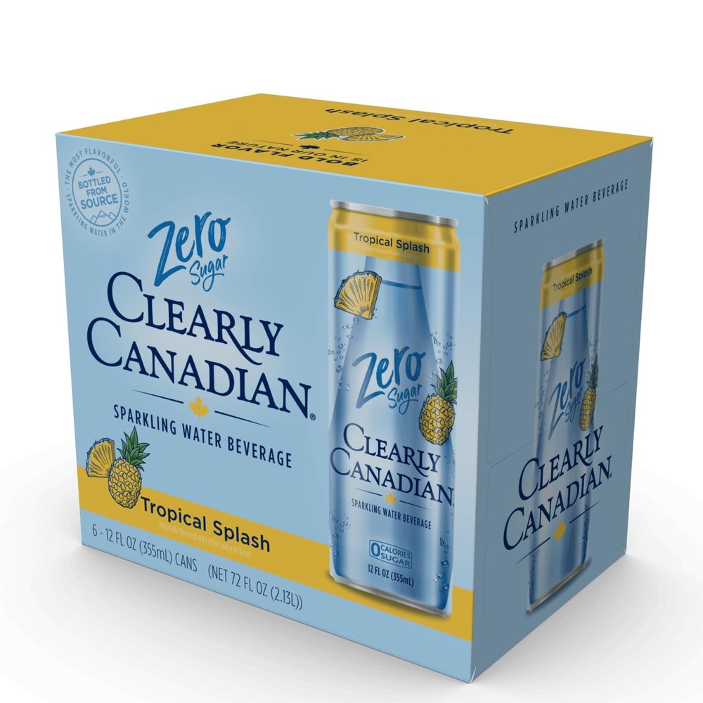 Clearly Canadian Zero Sugar Tropical Splash Sparkling Water Beverage, Zero Su...