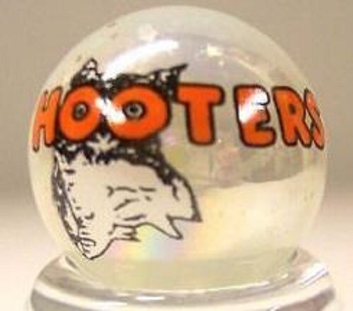 Hooters 1" Glass Logo Marble