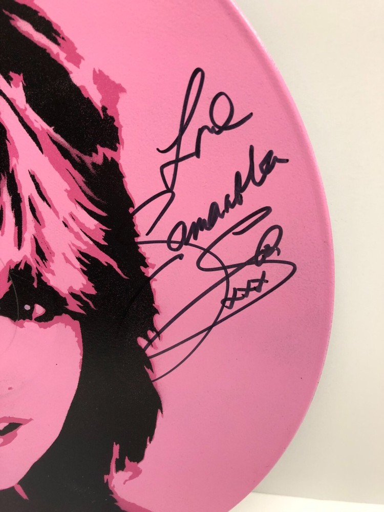 Custom Pink Record LP Signed by SAMANTHA FOX with COA