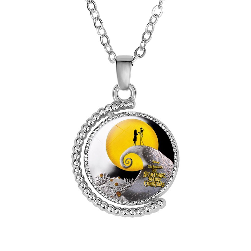 1 Nightmare Before Christmas Rotatable Double Sided Pendant Necklace!