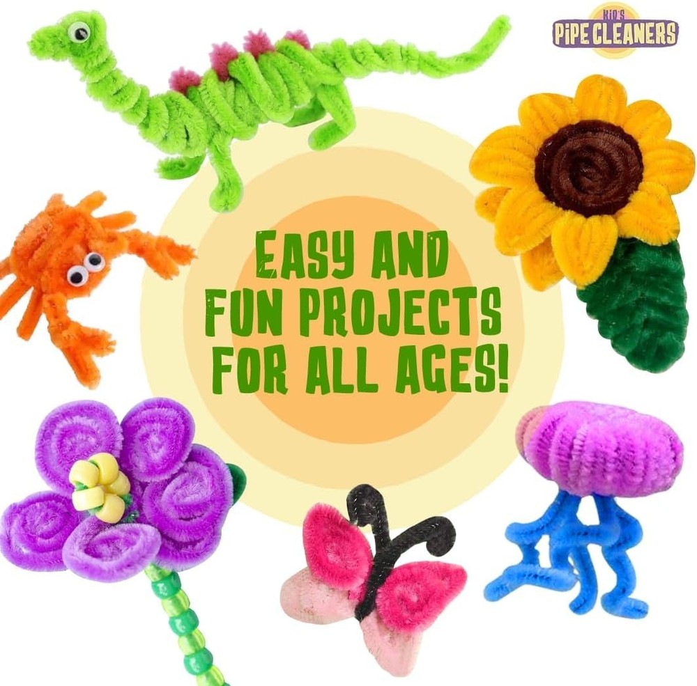 200 Pipe Cleaners Craft Multicolored Craft Pipe Cleaners Bulk, Chenille