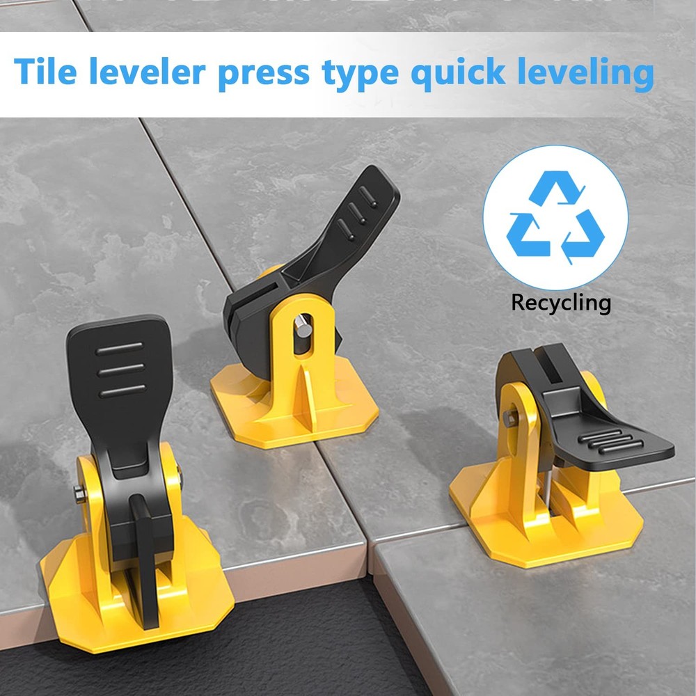 100PCS Tile Spacers Leveling System Set, 100 Reusable Tile Levelers+50 Replac...