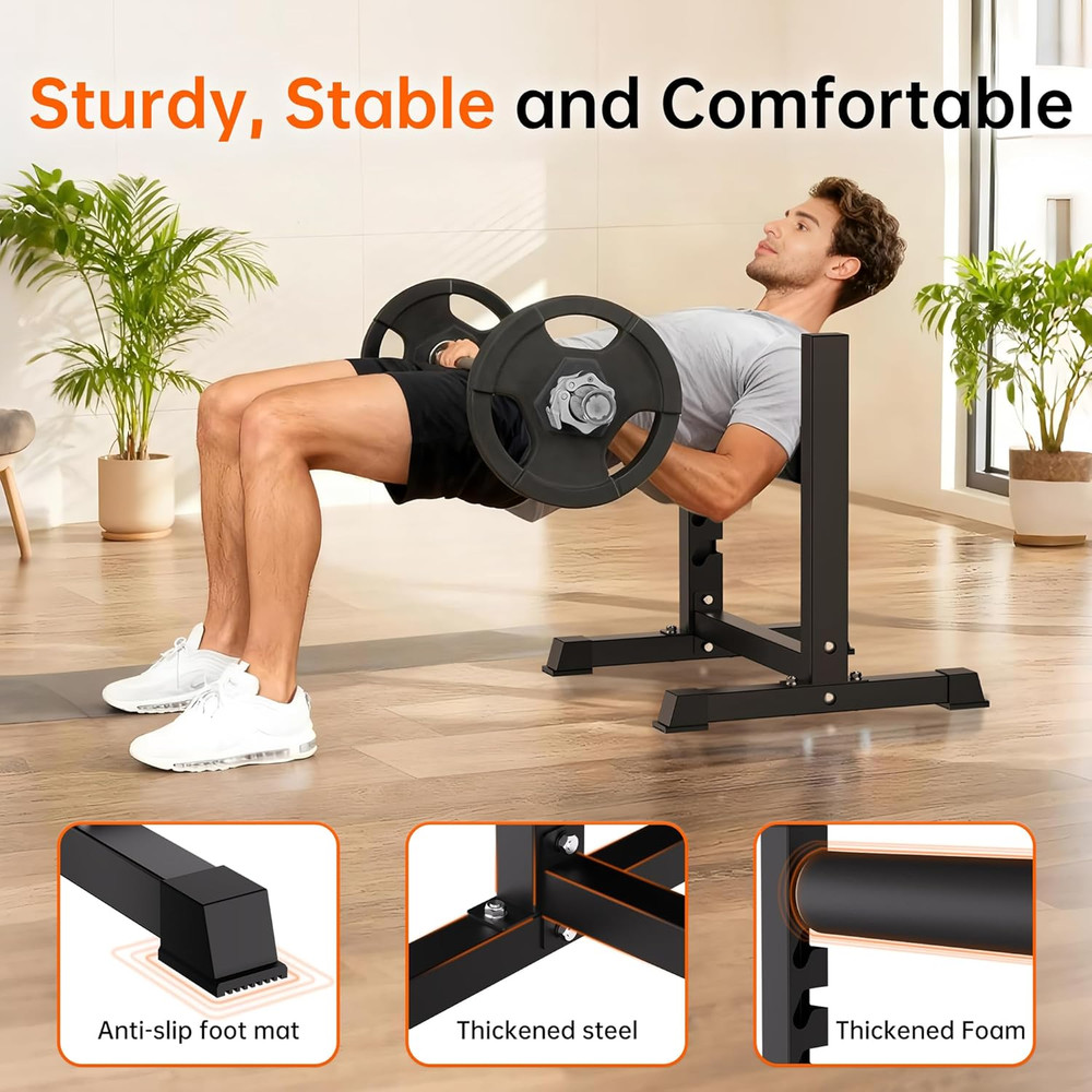 Bulgarian Split Squat Stand, 6-Level Adjustable Single Leg Squat Roller with 350