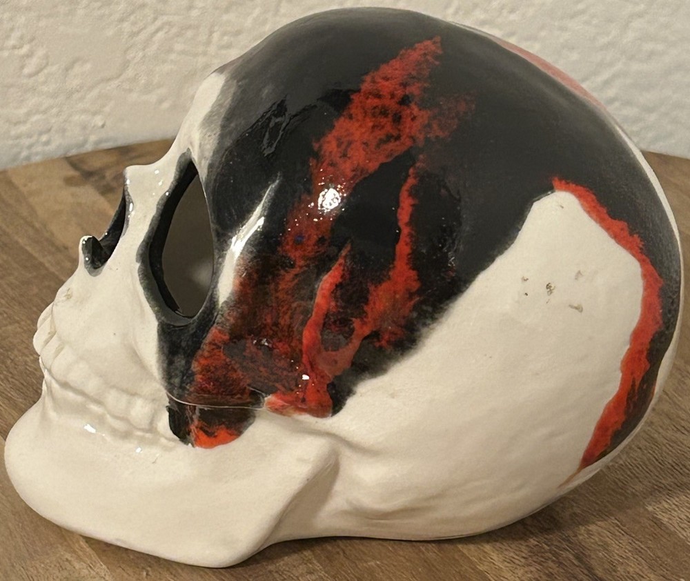 Drip Glazed Ceramic Skull (5.5” x 4.5” x 3.5”) 8 oz #5