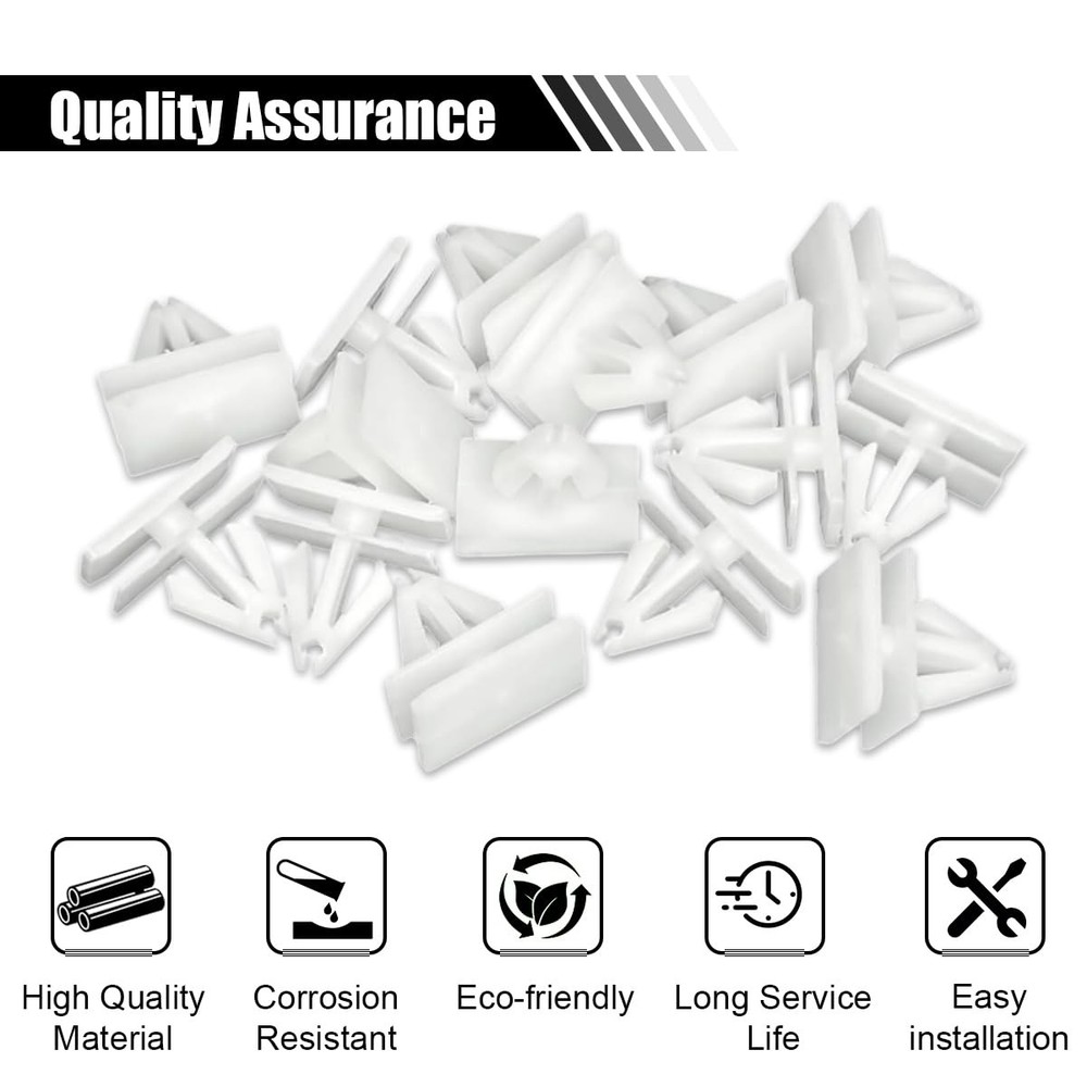 20PCS Rocker Panel Moulding Rivets Clips, White Nylon Side Skirt 20PCS,