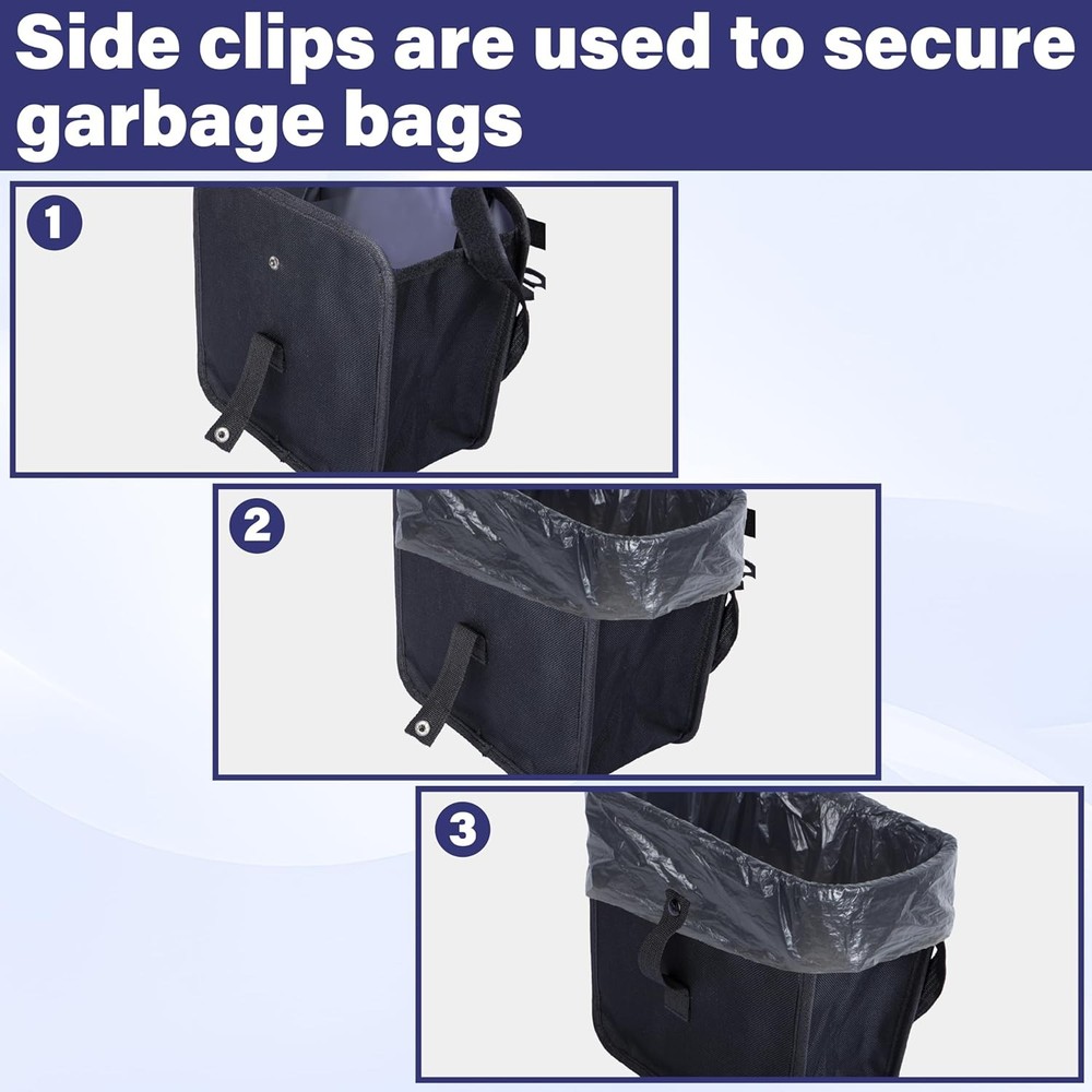Car Trash Can, Foldable Can Collapsible Hanging Bag for 2 Gallons